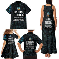 Personalized New Zealand Darts Beer Family Matching Tank Maxi Dress and Hawaiian Shirt Paua Shell Aotearoa Maori Tattoo - Polynesian Pride