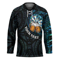 Personalized New Zealand Darts Beer Hockey Jersey Paua Shell Aotearoa Maori Tattoo - Polynesian Pride