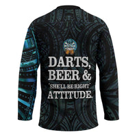 Personalized New Zealand Darts Beer Hockey Jersey Paua Shell Aotearoa Maori Tattoo - Polynesian Pride