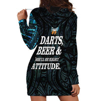 Personalized New Zealand Darts Beer Hoodie Dress Paua Shell Aotearoa Maori Tattoo - Polynesian Pride