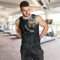 Personalized New Zealand Darts Beer Men Tank Top Paua Shell Aotearoa Maori Tattoo - Polynesian Pride