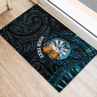 Personalized New Zealand Darts Beer Rubber Doormat Paua Shell Aotearoa Maori Tattoo - Polynesian Pride