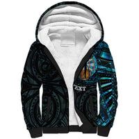 Personalized New Zealand Darts Beer Sherpa Hoodie Paua Shell Aotearoa Maori Tattoo - Polynesian Pride