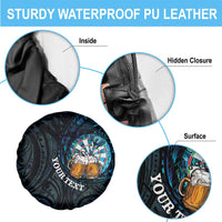 Personalized New Zealand Darts Beer Spare Tire Cover Paua Shell Aotearoa Maori Tattoo - Polynesian Pride