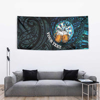 Personalized New Zealand Darts Beer Tapestry Paua Shell Aotearoa Maori Tattoo - Polynesian Pride
