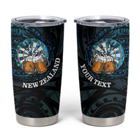 Personalized New Zealand Darts Beer Tumbler Cup Paua Shell Aotearoa Maori Tattoo - Polynesian Pride