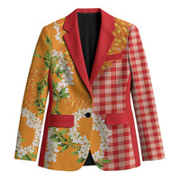 Prince Kuhio Aloha Hawaii Blazer Plumeria Ilima Lei Palaka Motifs