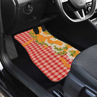 Prince Kuhio Aloha Hawaii Car Mats Plumeria Ilima Lei Palaka Motifs
