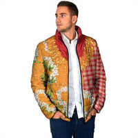 Prince Kuhio Aloha Hawaii Padded Jacket Plumeria Ilima Lei Palaka Motifs LT14 - Polynesian Pride