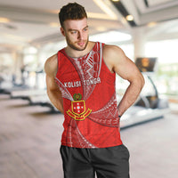 Personalised Tonga College Alete Men Tank Top Class Of Year Kolisi Tonga Ngatu Pattern LT14 - Polynesian Pride