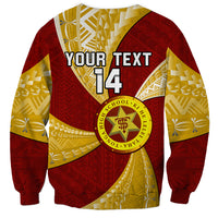 Personalised Tonga High School Sweatshirt Tongan Ngatu Pattern LT14 - Polynesian Pride