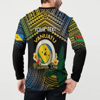 Personalised Malampa Day Button Sweatshirt Vanuatu Provinces Polynesian Pattern