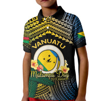 Personalised Malampa Day Kid Polo Shirt Vanuatu Provinces Polynesian Pattern