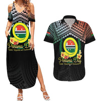 Personalised Penama Day Couples Matching Summer Maxi Dress and Hawaiian Shirt Vanuatu Provinces Polynesian Pattern