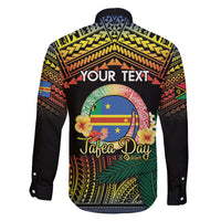 Personalised Tafea Day Family Matching Off Shoulder Short Dress and Hawaiian Shirt Vanuatu Provinces Polynesian Pattern