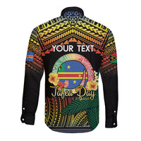 Personalised Tafea Day Long Sleeve Button Shirt Vanuatu Provinces Polynesian Pattern