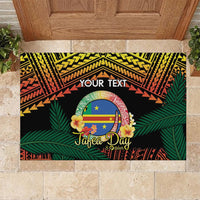 Personalised Tafea Day Rubber Doormat Vanuatu Provinces Polynesian Pattern