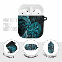 Personalised New Zealand Darts AirPods Case Happiness Is A Tight Threesome Maori Paua Shell - Polynesian Pride