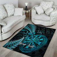 Personalised New Zealand Darts Area Rug Happiness Is A Tight Threesome Maori Paua Shell