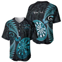 Personalised New Zealand Darts Baseball Jersey Happiness Is A Tight Threesome Maori Paua Shell