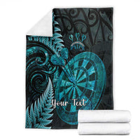 Personalised New Zealand Darts Blanket Happiness Is A Tight Threesome Maori Paua Shell