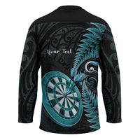 Personalised New Zealand Darts Hockey Jersey Happiness Is A Tight Threesome Maori Paua Shell - Polynesian Pride