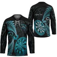 Personalised New Zealand Darts Hockey Jersey Happiness Is A Tight Threesome Maori Paua Shell - Polynesian Pride
