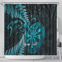 Personalised New Zealand Darts Shower Curtain Happiness Is A Tight Threesome Maori Paua Shell