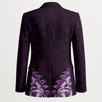 New Zealand Ta Moko Blazer Aotearoa Maori Chest Tattoo Purple