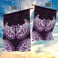 New Zealand Ta Moko Garden Flag Aotearoa Maori Chest Tattoo Purple