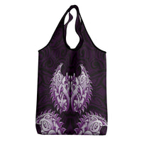 New Zealand Ta Moko Grocery Bag Aotearoa Maori Chest Tattoo Purple
