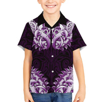 New Zealand Ta Moko Hawaiian Shirt Aotearoa Maori Chest Tattoo Purple