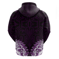 New Zealand Ta Moko Hoodie Aotearoa Maori Chest Tattoo Purple
