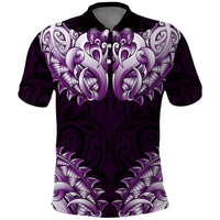 New Zealand Ta Moko Polo Shirt Aotearoa Maori Chest Tattoo Purple