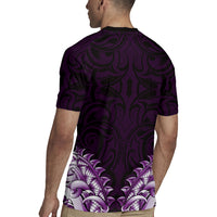 New Zealand Ta Moko Rugby Jersey Aotearoa Maori Chest Tattoo Purple