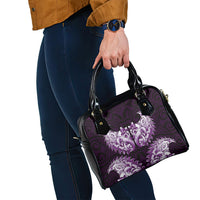 New Zealand Ta Moko Shoulder Handbag Aotearoa Maori Chest Tattoo Purple