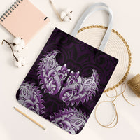 New Zealand Ta Moko Tote Bag Aotearoa Maori Chest Tattoo Purple