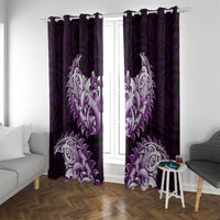 New Zealand Ta Moko Window Curtain Aotearoa Maori Chest Tattoo Purple