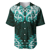 New Zealand Ta Moko Baseball Jersey Aotearoa Maori Chest Tattoo Turquoise