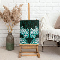 New Zealand Ta Moko Canvas Wall Art Aotearoa Maori Chest Tattoo Turquoise
