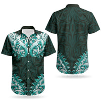 New Zealand Ta Moko Couples Matching Tank Maxi Dress and Hawaiian Shirt Aotearoa Maori Chest Tattoo Turquoise
