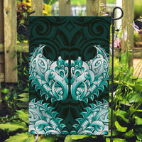 New Zealand Ta Moko Garden Flag Aotearoa Maori Chest Tattoo Turquoise