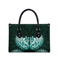 New Zealand Ta Moko Leather Bag Aotearoa Maori Chest Tattoo Turquoise