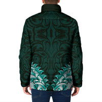 New Zealand Ta Moko Padded Jacket Aotearoa Maori Chest Tattoo Turquoise