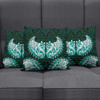 New Zealand Ta Moko Pillow Cover Aotearoa Maori Chest Tattoo Turquoise
