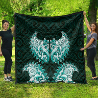 New Zealand Ta Moko Quilt Aotearoa Maori Chest Tattoo Turquoise