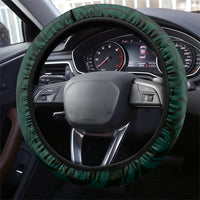 New Zealand Ta Moko Steering Wheel Cover Aotearoa Maori Chest Tattoo Turquoise