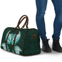New Zealand Ta Moko Travel Bag Aotearoa Maori Chest Tattoo Turquoise