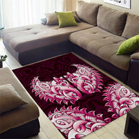 New Zealand Ta Moko Area Rug Aotearoa Maori Chest Tattoo Pink