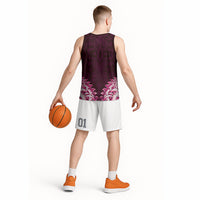 New Zealand Ta Moko Basketball Jersey Aotearoa Maori Chest Tattoo Pink